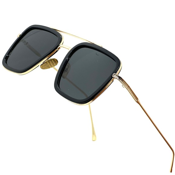 Square Sunglasses‎ Metal Frame Comfortable Nose Pads for Men UV400 Lentes Gafas - Picture 1 of 11